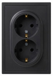 Розетка ЭРА Galaxy 15-2104-05 с заземлением двойная 2X2P+E Schuko 16А-250В IP20 антрацит Розетка ЭРА Galaxy 15-2104-05 с заземлением двойная 2X2P+E Schuko 16А-250В IP20 антрацит