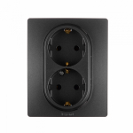 Розетка 2гн с З/К с/у антрацит винт.клем. в сборе 16А Etika Legrand (1/10)