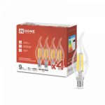 Лампа светодиодная LED-СВЕЧА НА ВЕТРУ-deco 4PACK 9Вт 230В Е14 4000К 1040Лм (4шт./упак) прозрачная IN HOME Лампа светодиодная LED-СВЕЧА НА ВЕТРУ-deco 4PACK 9Вт 230В Е14 4000К 1040Лм (4шт./упак) прозрачная IN HOME