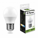 Лампа светодиодная,  (9W) 230V E27 4000K G45, LB-550