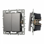 Механизм выключателя двухклавишный непроходной SWT-MK02-PL-GR (250V, 16A) (Arlight, -) Механизм выключателя двухклавишный непроходной SWT-MK02-PL-GR (250V, 16A) (Arlight, -)