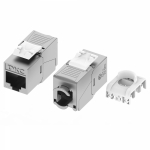 Модуль Кейстоун (Keystone) RJ45 CAT6 экранированный, 180 градусов, безынструментальный монтаж (Toolless), серебристый (применим с инструментом RT) Модуль Кейстоун (Keystone) RJ45 CAT6 экранированный, 180 градусов, безынструментальный монтаж (Toolless), серебристый (применим с инструментом RT)