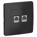Розетка 2гн комп+комп RJ45+RJ45 с/у антрацит кат.5е Blanca Systeme Electric