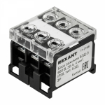 Блок зажимов клеммный БЗД 3x-полюсный 4,0 мм2 30A на DIN-рейку REXANT