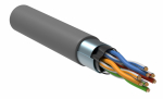 FTP 4PR 24AWG CAT5e информационный (0,48мм медь) (305м/бухта) серый GENERICA