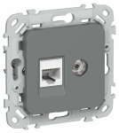 FLITE Роз. 2-я RJ45/TV кат.5Е UTP РКТВ5е-2-0-ФлМА м/а IEK