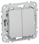 FLITE Выключ. 2-кл. прох. 10А ВС62-1-0-ФлА ал. IEK