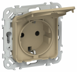 FLITE Роз. с з/к/ш кр. 16А IP44 РСшкр11-0-44-ФлХ хак. IEK