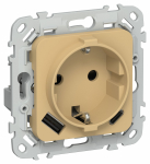 FLITE Роз.с з/к/ш 16А USB AC 20Вт РСЮшс11-0-ФлШм ш/а IEK