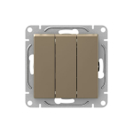 Механизм выключателя, трёхклавишный, шампань Эпика EKF