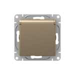 Механизм розетки, 16А, IP44, с заземлением, со шторками, c крышкой, шампань Эпика EKF