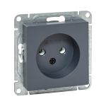 Механизм розетки, 16А, без заземления, без шторок, графит Эпика EKF