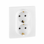 Розетка 2гн с З/К с/у белый винт.клем. в сборе 16А Etika Legrand  (1/10)
