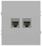 Розетка ЭРА Arktik 16-3108-03 информационная двойная 2XRJ45 алюминий Розетка ЭРА Arktik 16-3108-03 информационная двойная 2XRJ45 алюминий
