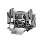 Клемма с ножевым размыкателем 1 уровень 6мм² 57А 1000В без торцевой изолирующей пластины с интегрированным тестовым гнездом цвет серый DKC