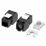 Модуль Кейстоун (Keystone) RJ45 CAT5E неэкранированный, 180 градусов, безынструментальный монтаж (Toolless), чёрный (применим с инструментом RT) Модуль Кейстоун (Keystone) RJ45 CAT5E неэкранированный, 180 градусов, безынструментальный монтаж (Toolless), чёрный (применим с инструментом RT)