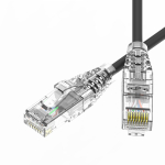 Патч-корд неэкранированный SLIM CAT6 U/UTP 4х2, 28 AWG, LSZH, чёрный, 1м