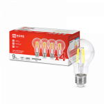 Лампа светодиодная LED-A60-deco 4PACK 9Вт 230В Е27 4000К 1040Лм (4шт./упак) прозрачная IN HOME Лампа светодиодная LED-A60-deco 4PACK 9Вт 230В Е27 4000К 1040Лм (4шт./упак) прозрачная IN HOME