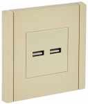 Розетка 2гн USB+USB A+A с/у ваниль 3,1А FP449 FORTE&PIANO IEK (1/10/100)