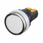 Лампа индикаторная в сборе 1 источник света белая круглая линза, плоская 9-24В AC/DC d22.2мм СВЕТОДИОД. (LED) IP68 DKC Mitra