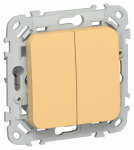 FLITE Выключ. 2-кл. 10А ВС12-1-0-ФлЗ зол. IEK