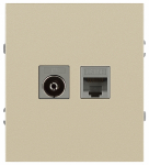Розетка ЭРА Arktik 16-3110-04 комбинированная RJ45+TV шампань Розетка ЭРА Arktik 16-3110-04 комбинированная RJ45+TV шампань
