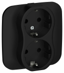 Розетка 2гн с З/К с/у черный в сборе 16А РС12-0-А-ФлЧ FLITE IEK (1/60)