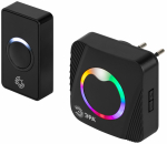 Звонок дверной ЭРА POLYCOLOR C101 беспроводной RGB подсветка от сети чёрный 36 мелодий Звонок дверной ЭРА POLYCOLOR C101 беспроводной RGB подсветка от сети чёрный 36 мелодий