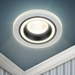 Встраиваемый светильник декоративный ЭРА DK90 WH/BK MR16/GU5.3 белый/черный Встраиваемый светильник декоративный ЭРА DK90 WH/BK MR16/GU5.3 белый/черный