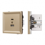 Механизм USB розетки SCT-TENDO-MUAC-SFPL-GD (5V, 3A, QC3) (Arlight, Матовый песочный) Механизм USB розетки SCT-TENDO-MUAC-SFPL-GD (5V, 3A, QC3) (Arlight, Матовый песочный)