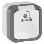 TORS Роз. 1-я с з/к кр с ик самок 16А IP55 TS321 сер-бел IEK