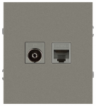 Розетка ЭРА Arktik 16-3110-07 комбинированная RJ45+TV титан Розетка ЭРА Arktik 16-3110-07 комбинированная RJ45+TV титан