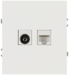 Розетка ЭРА Arktik 16-3110-08 комбинированная RJ45+TV белый матовый Розетка ЭРА Arktik 16-3110-08 комбинированная RJ45+TV белый матовый