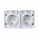 Розетка 2гн с З/К с крыш. шторки о/у белый 16А IP54 AtlasDesign Profi54 Systeme Electric(1/6/48)