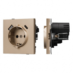 Механизм розетки с USB зарядкой SCT-TENDO-MUAC-PL-GD (230V, 16A) (Arlight, Песочный)