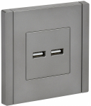 Розетка 2гн USB+USB A+A с/у сталь 3,1А FP549 FORTE&PIANO IEK (1/10/100)