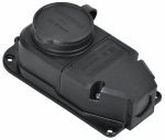 Колодка 1гн с З/К черная каучук с крышкой переносная IP44 GENERICA IEK (1/20/120)