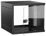 Шкаф наст. 9U 600х650мм стекл. дв. чер. GENERICA