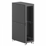 Шкаф напольный разобранный 19   IT-CQE-N 47U 800x1200мм, крыша с вырубкой, дверь перф. и двойная перф., двойные боковые панели, черный RAL9005