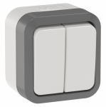 TORS Выключ. двухкл. прох. 10А IP55 TS225 сер-бел IEK