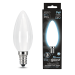 Лампа светодиод 9Вт Свеча 610Лм 4100К Е14 филамент молочн LED Gauss Filament 1/10/50