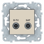 Розетка 2гн ТВ/радио+спутник TV/R+SAT оконечная с/у крем механизм Unica NEW Schneider Electric