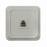 Розетка 1гн ТФ RJ11 о/у белый IP20 7034 Bolleto IN HOME (1/10/200)