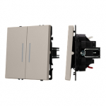 ARL NOBE Выключатель 2 кл подсветка софт-тач кашемир SWT-MK02-SFPL-L-CA (250V, 10A) (Arlight, -) ARL NOBE Выключатель 2 кл подсветка софт-тач кашемир SWT-MK02-SFPL-L-CA (250V, 10A) (Arlight, -)