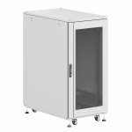 Шкаф напольный разобранный 19   IT-CQE-N 24U 600x1000мм, крыша с вырубкой, дверь стекло и сплошная металл, одинарные боковые панели, серый RAL7035