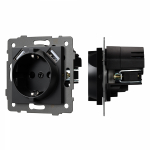 Механизм розетки с USB зарядкой SCT-MUAA-PL-BK-V (250V, 16A) (Arlight, -)