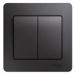 Выключатель 2кл с/у графит в сборе Glossa Systeme Electric (1/15)