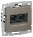 IEKVALENA Роз. комп. 2-я RJ45 кат.5Е UTP 6945351 капуч. IEK