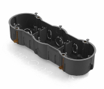 Коробка установочная 3-местная (г/к) 212х70х45 (c саморезами) черный PLEXUP