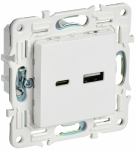 Розетка 2гн USB+USB A+C с/у белый арктический механизм 18Вт SK-R13W SKANDY IEK (1/10/100)